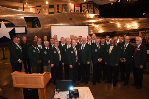 Members of Operation Secret Surprise pose for a photo during their 28th anniversary reunion at the National Mighty Eighth Museum in Savannah, Ga., Jan. 19, 2019. This mission was the longest distance flown for a combat mission at the time, totaling 35 hours, 14,000-mile round-trip from Barksdale AFB, La. (U.S. Air Force photo by Senior Airman Luke Hill)